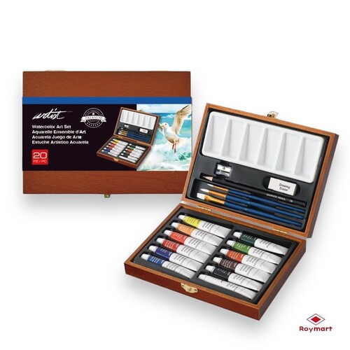 ESTUCHE MADERA 20 PIEZAS ARTIST ACUARELAS