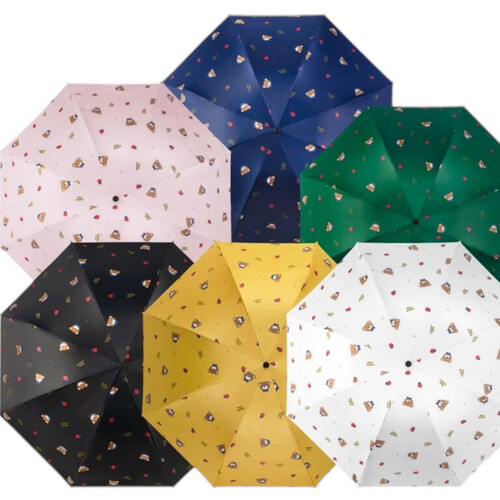 PARAGUAS AUTOMATICO PLEGABLE OSITO Y MARIQUITA COLORES SURT