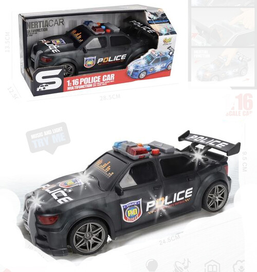 COCHE POLICIA MULTIFUNCION LUZ Y SONIDO ESC.1:16