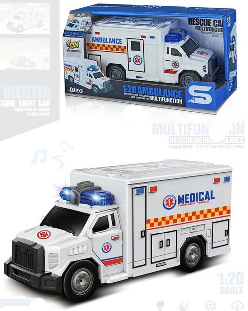 AMBULANCIA LUZ Y SONIDO ESCALA 1:20
