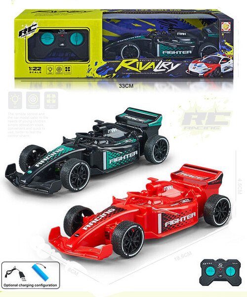 COCHE R/C F1 C/ SONIDO ESCALA 1:22 2 COLORES SURTIDOS