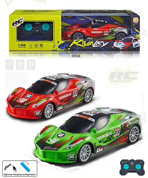 COCHE R/C CARRERA C/ SONIDO ESCALA 1:22 2 COLORES SURT.