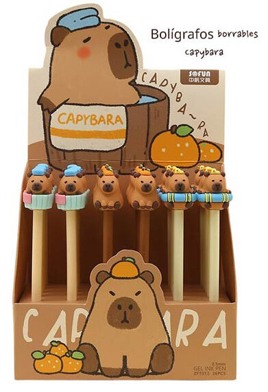 BOLI GEL BORRABLE CAPYBARA MODELOS SURTIDOS - 36U EXPOSITOR