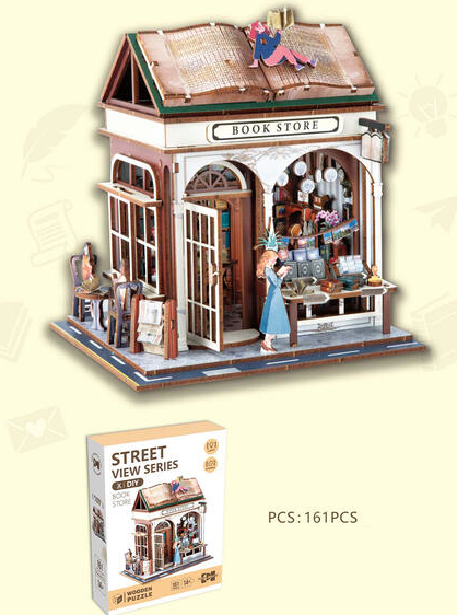 PUZZLE 3D 161 PIEZAS MADERA LIBRERIA ( MAQUETA )