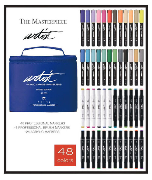 ESTUCHE ARTIST 48 COLORES ACRILICOS / ALCOHOL MARKERS