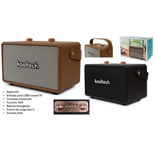 ALTAVOZ BT VINTAGE KOOLTECH 27X18X15CM