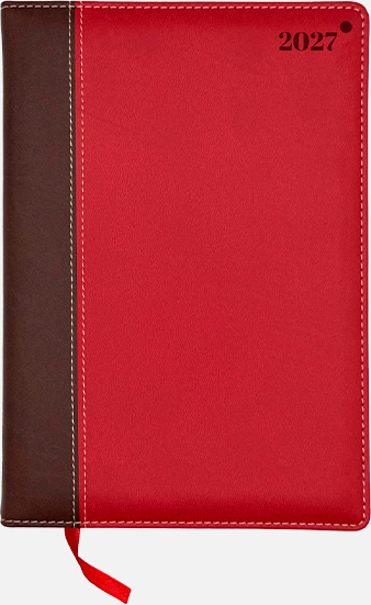 AGENDA A�O 2027 A5 DP FIORI CUBIERTA RIGIDA ROJO/MARRON
