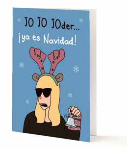 TARJETAS MODERNA DE PUEBLO JO JO JODER YA ES NAVIDAD