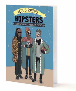 TARJETAS MODERNA DE PUEBLO LOS TRES REYES HIPSTERS