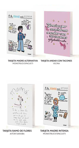 TARJETA DIA DE LA MADRE PACK 10 UDS (1 MONSTRUO 4 VECINA 2