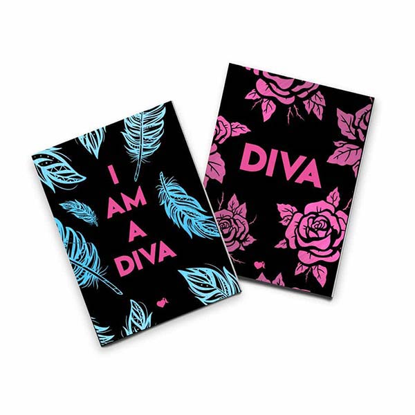 PACK 2 CUADERNOS COSIDOS LVR ROSAS Y PLUMAS