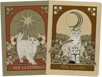 PACK 2 CUADERNOS COSIDOS TAROT GATOS