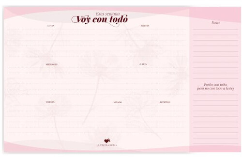PLANIFICADOR SEMANAL DE MESA LA VECINA RUBIA