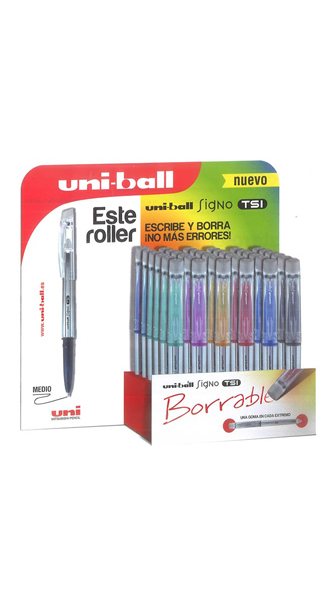 BOLI SIGNO TSI BORRABLE-36U EXP.COLORES SURTIDOS (UNI-BALL)