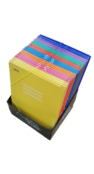 CARPETA GOMAS / SOLAPAS FOLIO CARTON 8 COLORES-24U PACK
