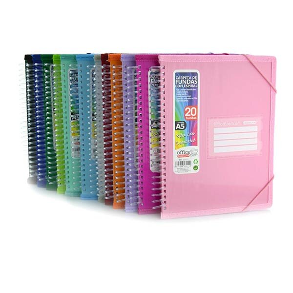 CARPETA 20 FUNDAS ESPIRAL A5 PP COLORLINE
