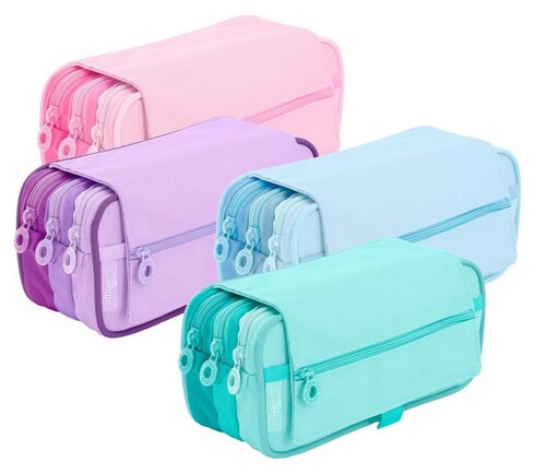 PORTATODO TRIPLE C/SOLAPA BLUSH PASTEL SURTIDOS