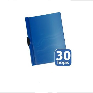 DOSSIER CLIP PLASTICO A4 30H AZUL PACK 10U