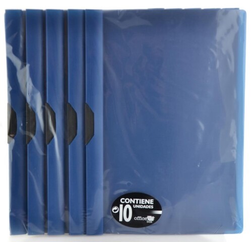 DOSSIER CLIP PLASTICO A4 60H AZUL PACK 10U