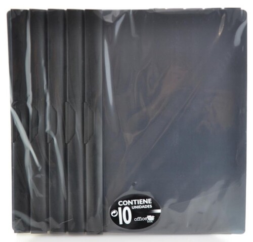 DOSSIER CLIP PLASTICO A4 60H NEGRO PACK 10U