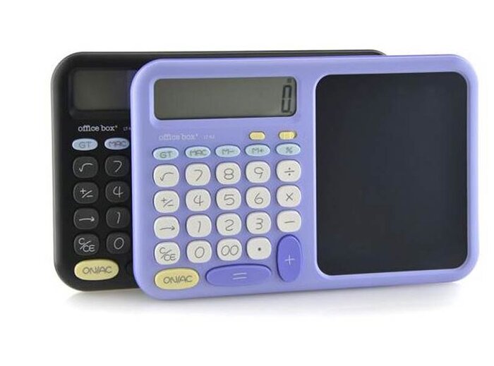 CALCULADORA HANDWRITING PAD TECLAS XXL PANTALLA LCD LILA