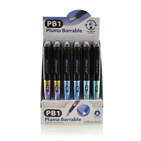 PLUMA RECARGABLE BORRABLE AZUL EXP.24U