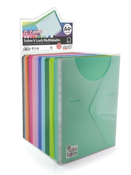 FUNDA BROCHE A4+ MULTITALADRO COLORLINE SURT. - EXP. 120U