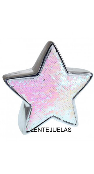 HUCHA ESTRELLA LENTEJUELAS CAMBIAN DE COLOR 20X20X6,5