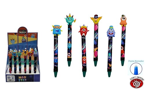 BOLI BORRABLE MONSTRUOS SURTIDOS EXPOSITOR 36U
