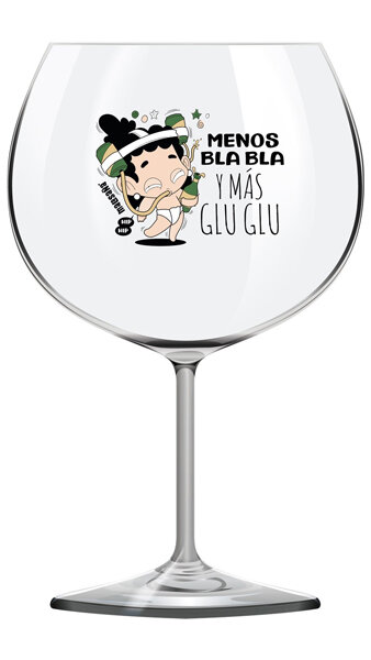 COPA CRISTAL BALON FRASE BLA BLA, GLU GLU