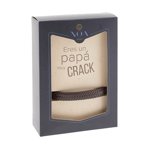 PULSERA TRENZADA MARRON ERES UN PAPA MUY CRACK