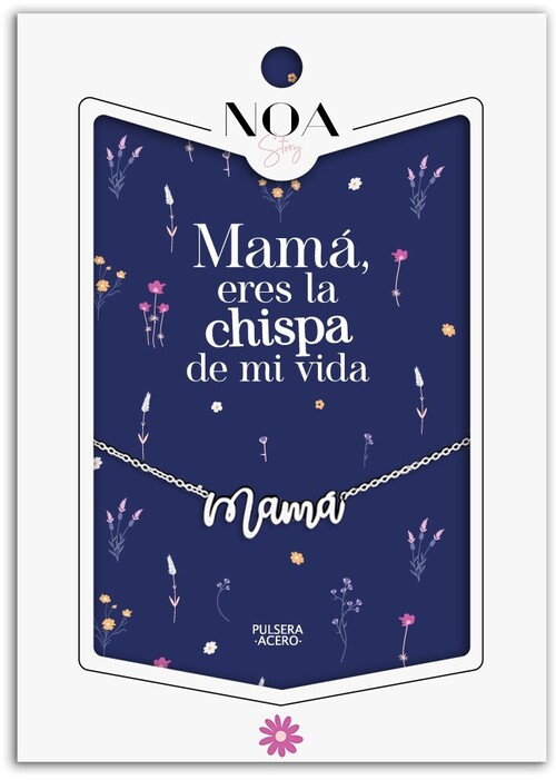 PULSERA ACERO PLATEADO MAMA ERES LA CHISPA DE MI VIDA