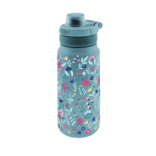 BOTELLA TERMICA 750ML SPORT FLORES VERDE ESMERALDA
