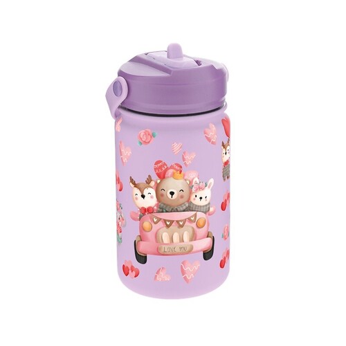 BOTELLA TERMICA 330ML C/ ADAPTADOR INFANTIL ANIMALES COCHE