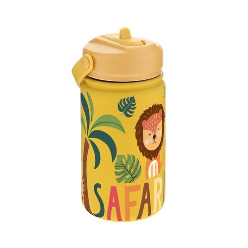BOTELLA TERMICA 330ML C/ ADAPTADOR INFANTIL SAFARI LEON
