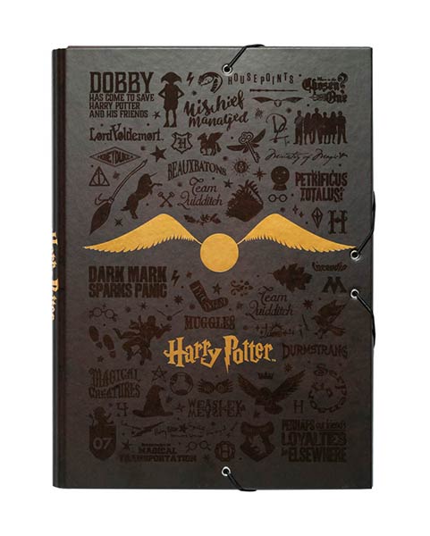 CARPETA GOMAS FOLIO CON SOLAPA CARTON RIGIDO HARRY POTTER