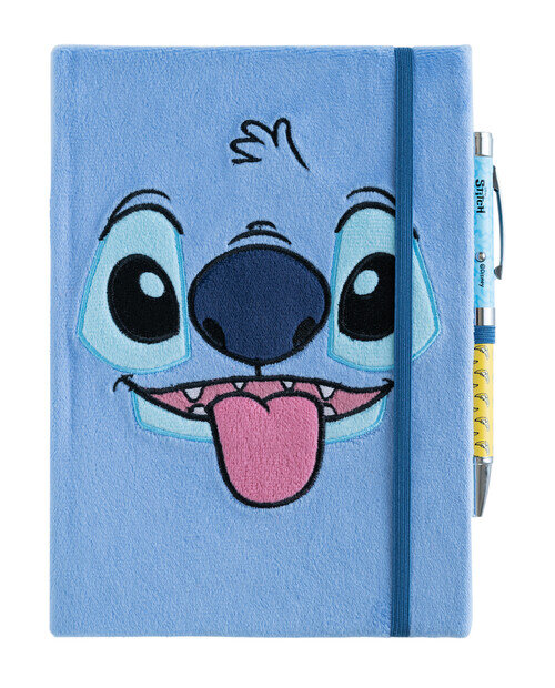 LIBRETA A5 TAPA FELPA C/ BOLI PROYECTOR DISNEY STITCH