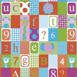BOBINA 62 CM INFANTIL LETRAS Y NUMEROS