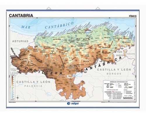 MAPA MURAL CANTABRIA 140X100CM