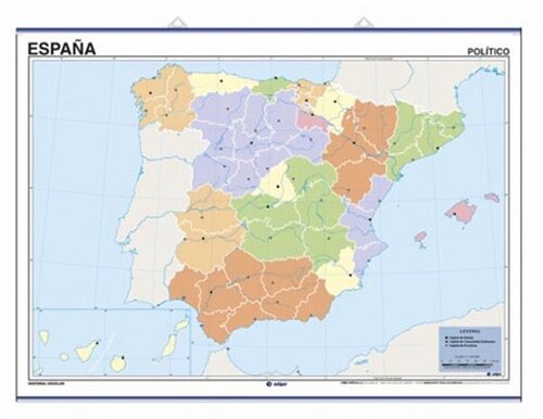 MAPA MURAL MUDO ESPA�A 140X100CM