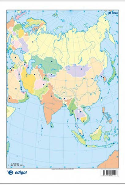 MAPA MUDO ASIA POLITICO - 50U PACK