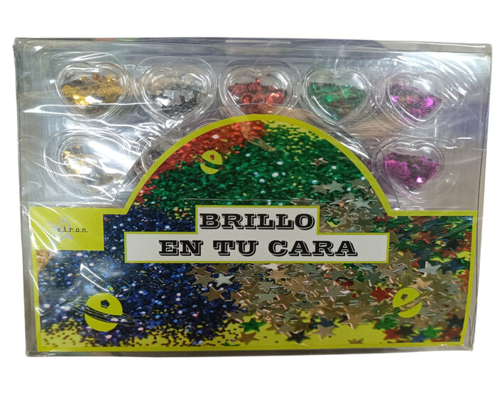 PURPURINA PARA LA CARA EN FORMA DE CORAZON-40U EXPOSITOR