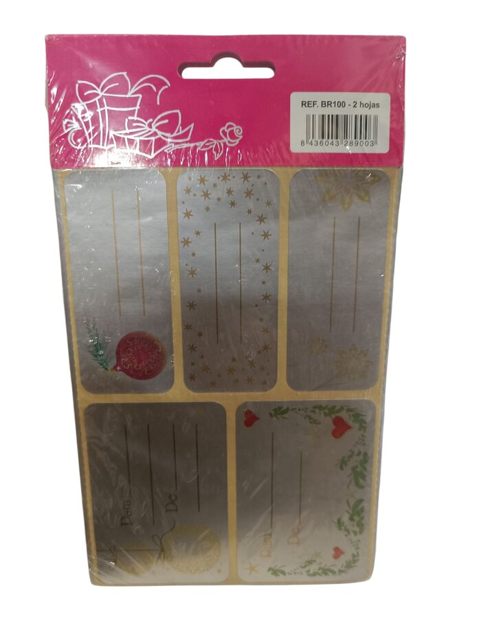 ETIQUETAS PARA REGALOS NAVIDAD BOLAS 2H BLISTER