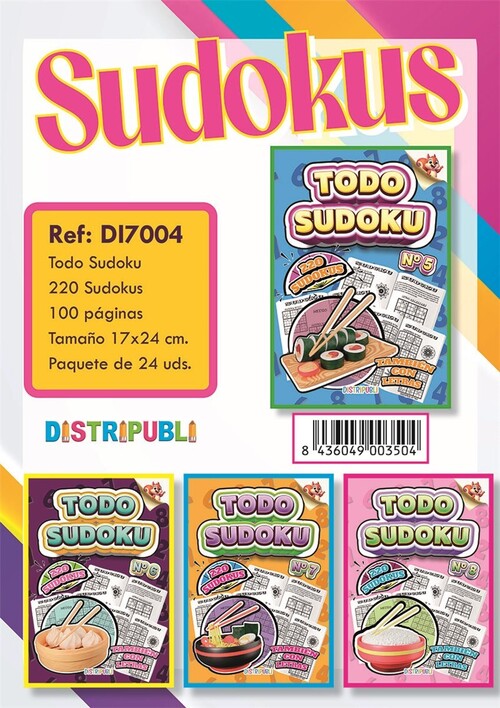 SUDOKUS 100 PAGINAS 4 TITULOS SURTIDOS