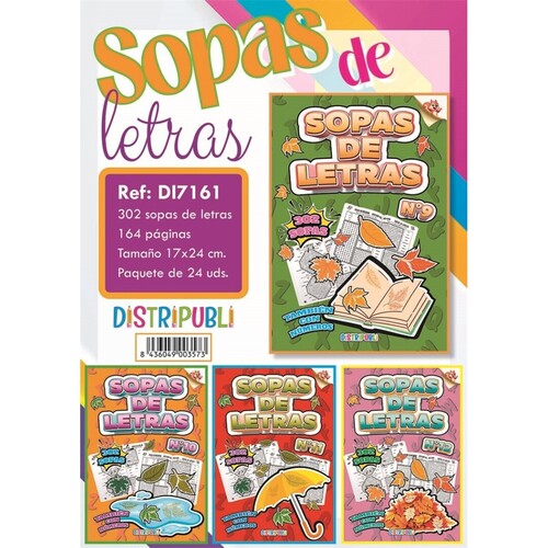 SOPA DE LETRAS 164 PAGINAS 4 TITULOS SURTIDOS