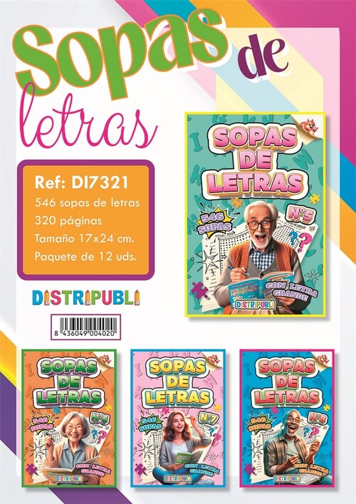 SOPA DE LETRAS 320 PAGINAS 4 TITULOS SURTIDOS
