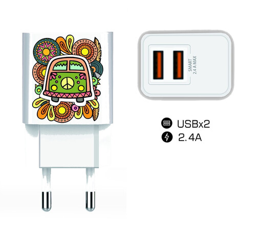 CARGADOR UNIVERSAL CAMPER VERDE 2X USB 2,4A