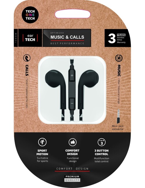 AURICULARES EARTECH ERGONOMICOS NEGRO MINI-JACK