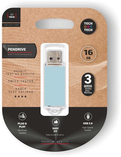 USB 16 GB AZUL CLARO TECHONETECH