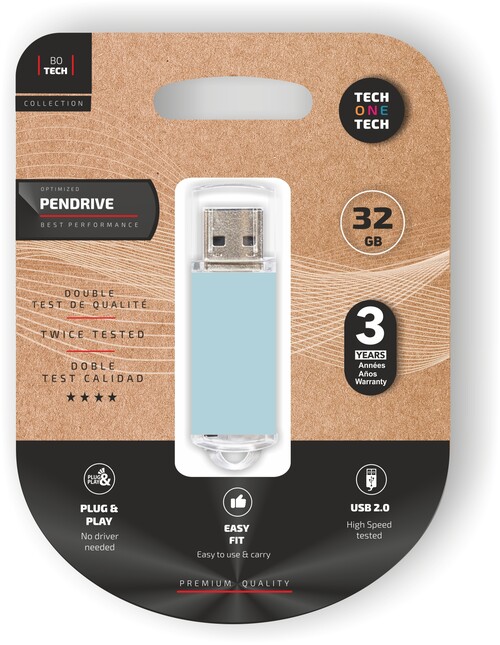 USB 32 GB AZUL CLARO TECHONETECH